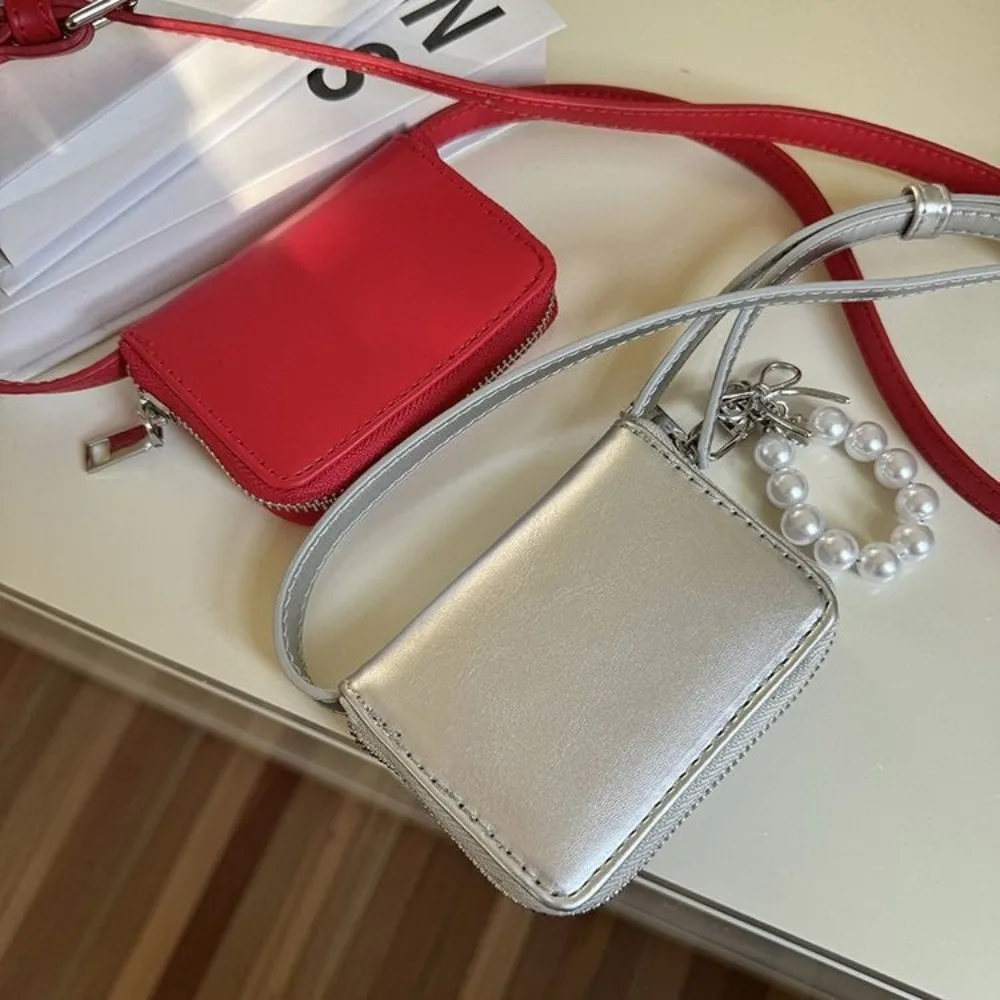 New PU Leather Coin Purse Solid Color Adjustable Shoulder Strap Crossbody bag Shoulder bag Women