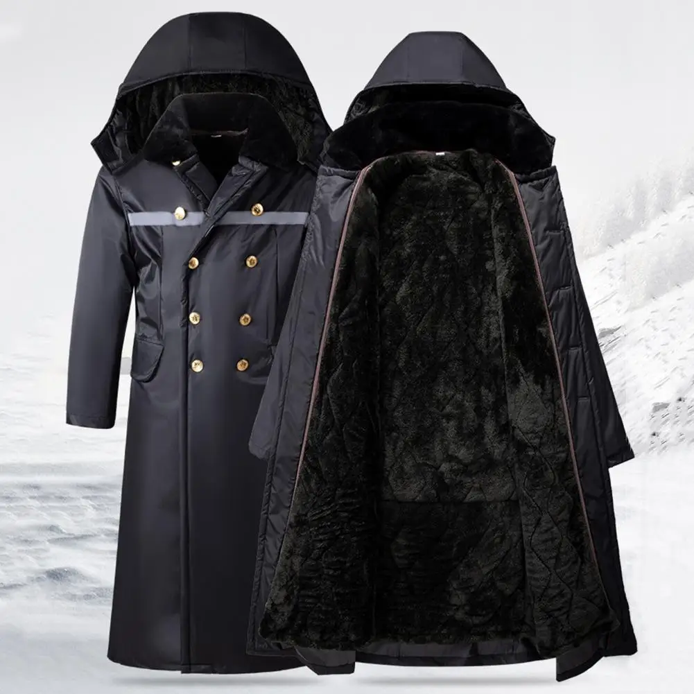 Warm Hooded Cotton Jacket Winter Coat With Removable Velvet Lining Windproof Men's Jacket With Hood Waterproof For Weather