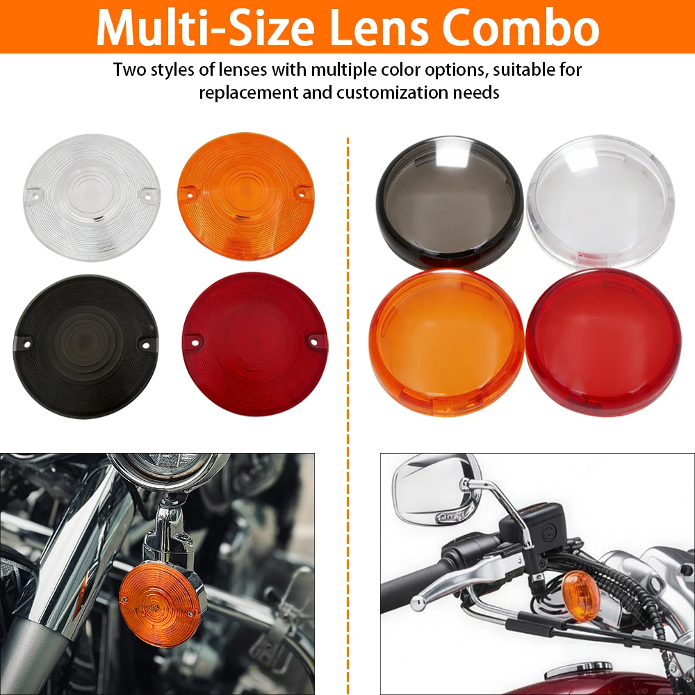 

Motorcycle Accessories Front And Back Turn Signal Light Lens Cover Combo Set Two Indicator Lamp Caps Fit For Harley