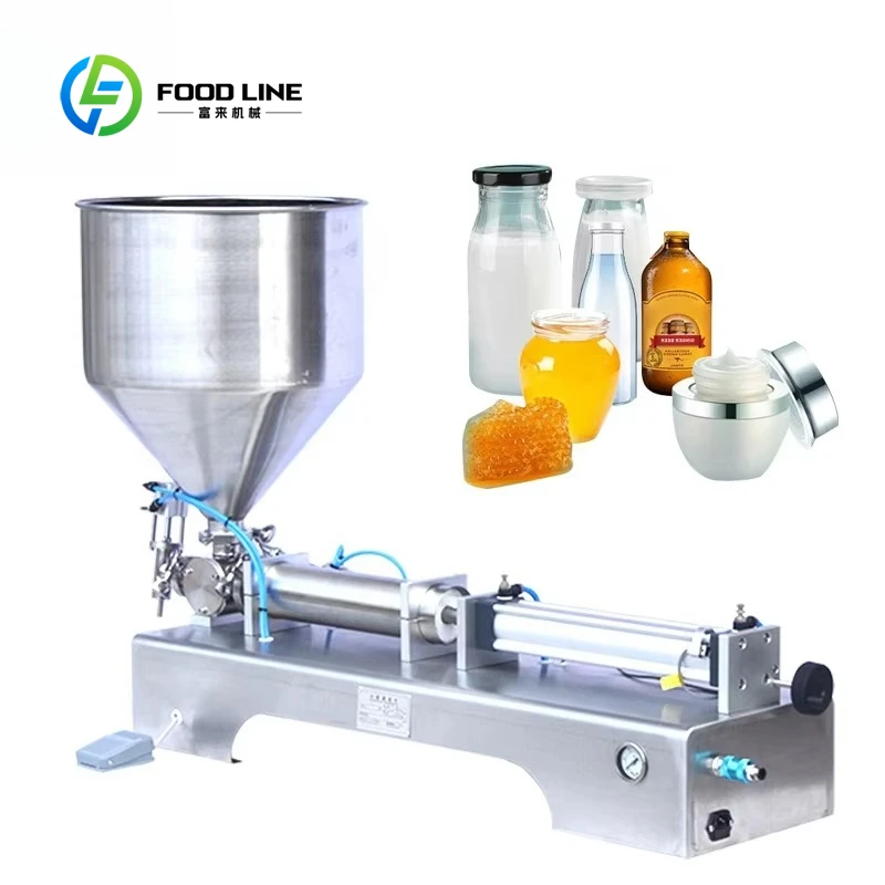 Customized size Semi-automatic water liquid honey sauce salad dressing cream pneumatic quantitative filling machine