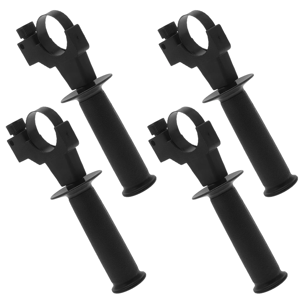 

4pcs Electric Hammer Handle Black Drill Accessory Heavy Duty Side Front Grip Sturdy Tools Replacement
