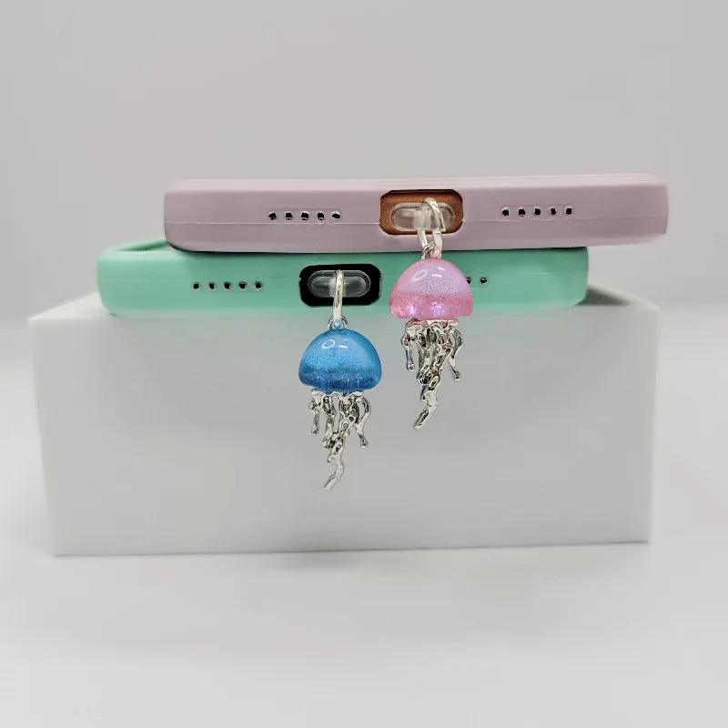 المألوف الهاتف الغبار التوصيل سحر حالمة الحلو قنديل البحر تهمة ميناء التوصيل آيفون نوع C لطيف قلادة ملحقات الهاتف