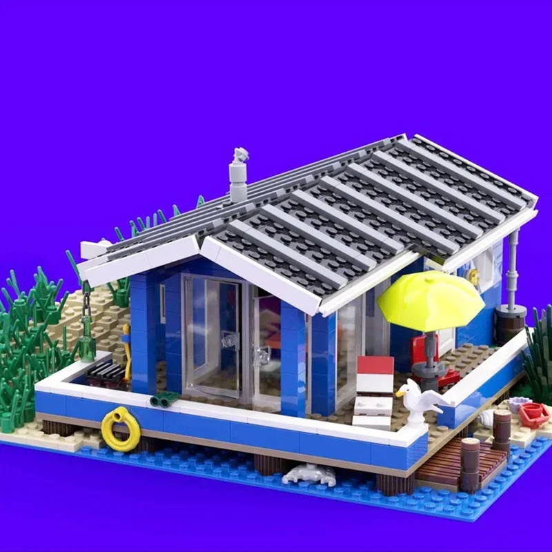 1083 pièces MOC – Modèle de maison d'été danoise modulaire – Blocs de construction – Cadeaux de Noël – Jouet éducatif DIY pour enfants