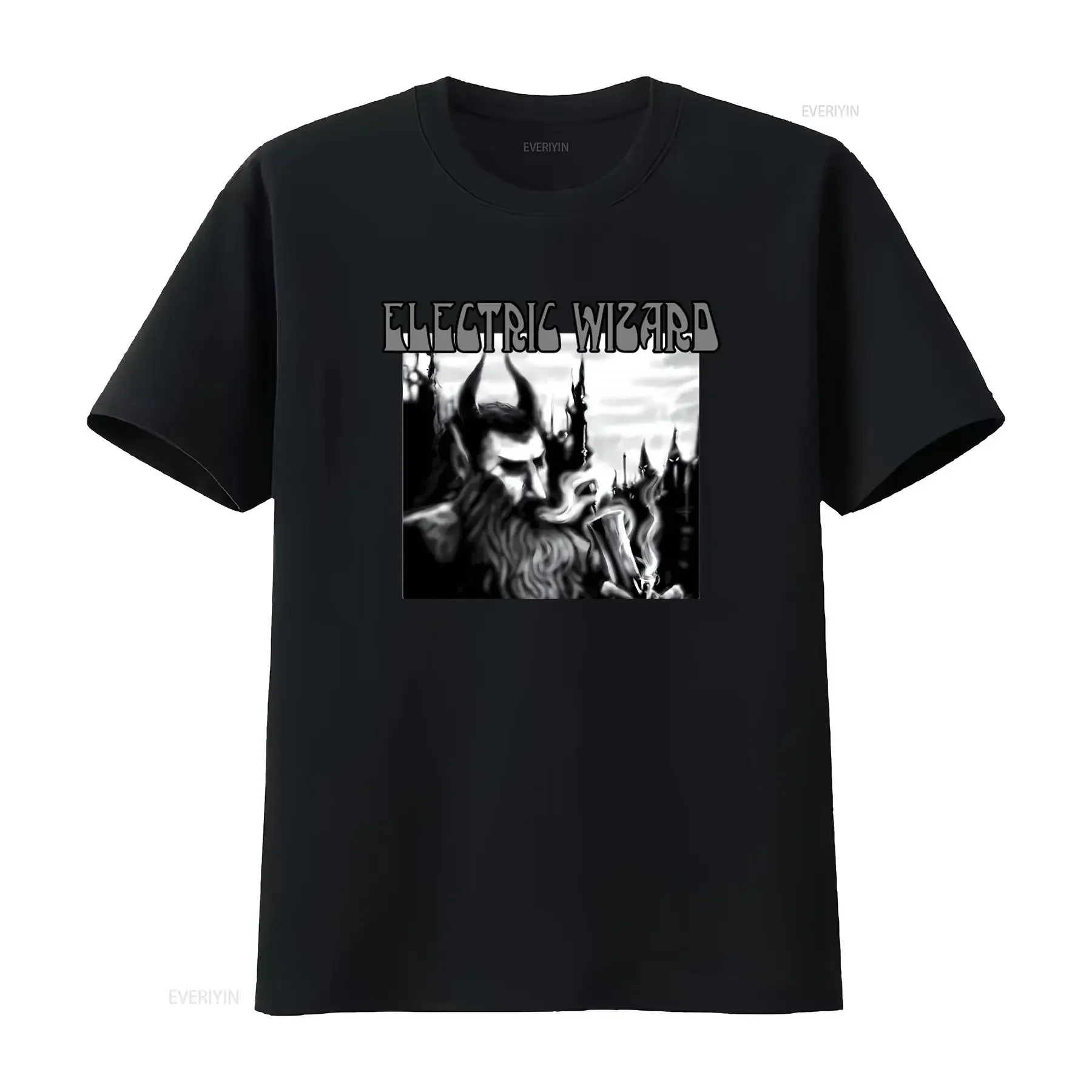 Dopethrone Electric Wizard Baumwoll-T-Shirt mit Gothic-Fantasy-Design für alle Größen S 2345Xl, Vintage-Waschung, Oberteil für den Alltag
