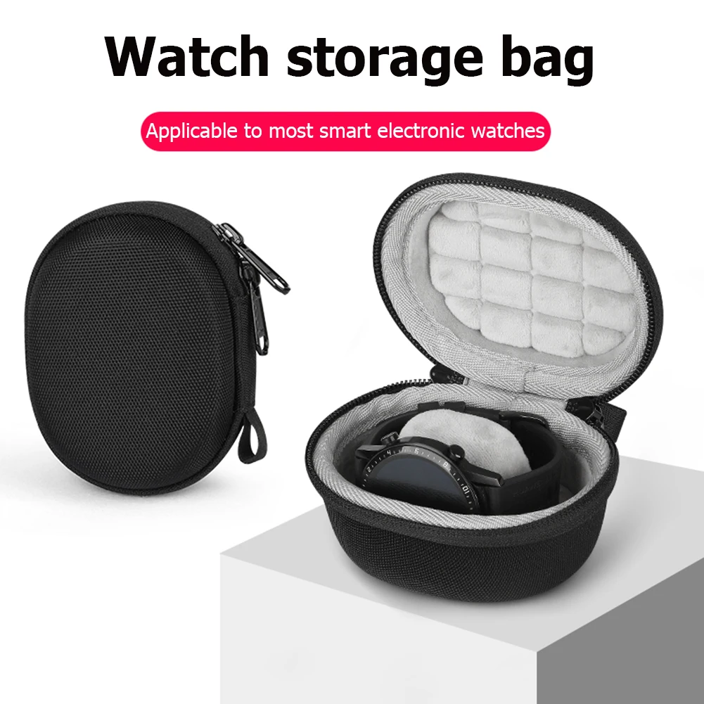 EVA Plush Travel Portable Watch Storage Carrying Box Waterproof Shockproof Smart Bracelet Protective Case Pouch for Galaxy Watch