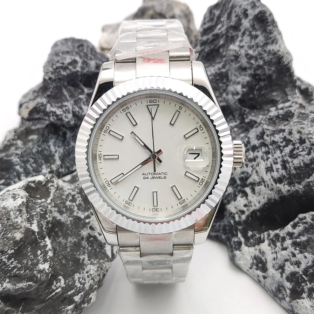 

New Men's Automatic Mechanical Watches 50m Waterproof Bubble Sapphire Crystal lume Wristwatch 41mm Watches Date Just