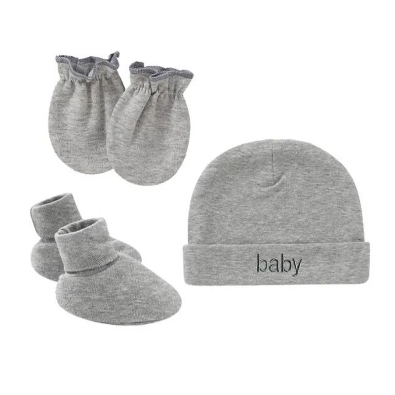 3Pcs New Newborn Baby Hat+Gloves+Socks Set