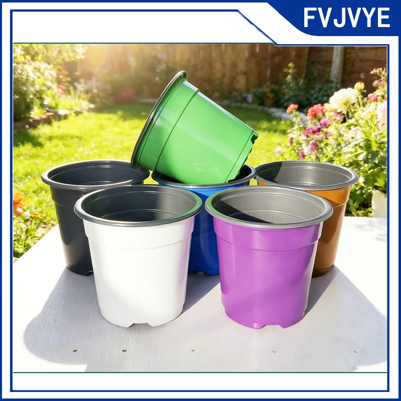 Two-color Seedling Plant Plastic Flower Pot Thickened with Drainage Hole for Cultivation Fleshy Flower Gardening Potted Plant A2