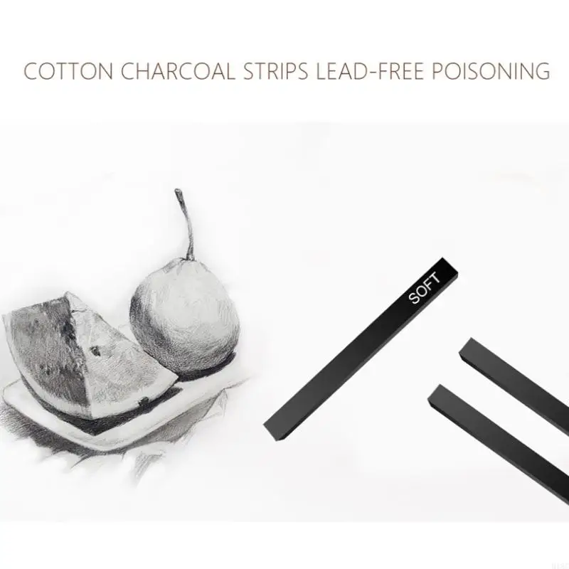 918C Black Charcoal Sticks Sketch Pencils for Drawing Sketching Shading Tools 6 PCS