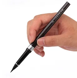 Kuretake Brush Pen (No.8), refillable, for lettering, calligraphy, illustration, (1 Pen and 2 refill ink set)