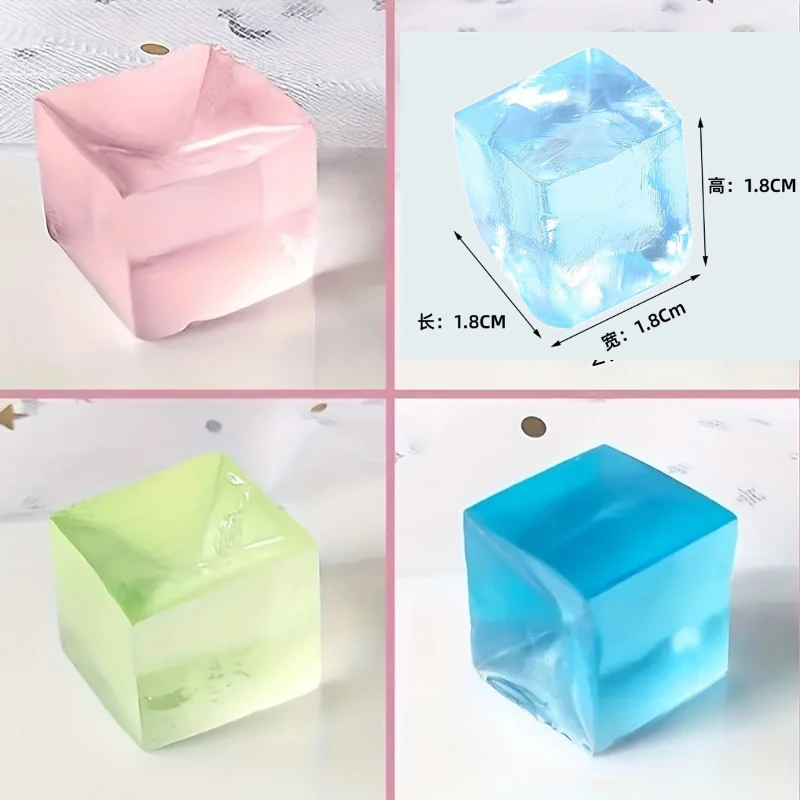 50 szt. Mini Gniotki w Kształcie Kostek Lodu Redukujące Stres Przezroczyste Małe Bloki Lodu Do Ściskania Zabawki Relaksacyjne Prezenty Urodzinowe Dla Dzieci