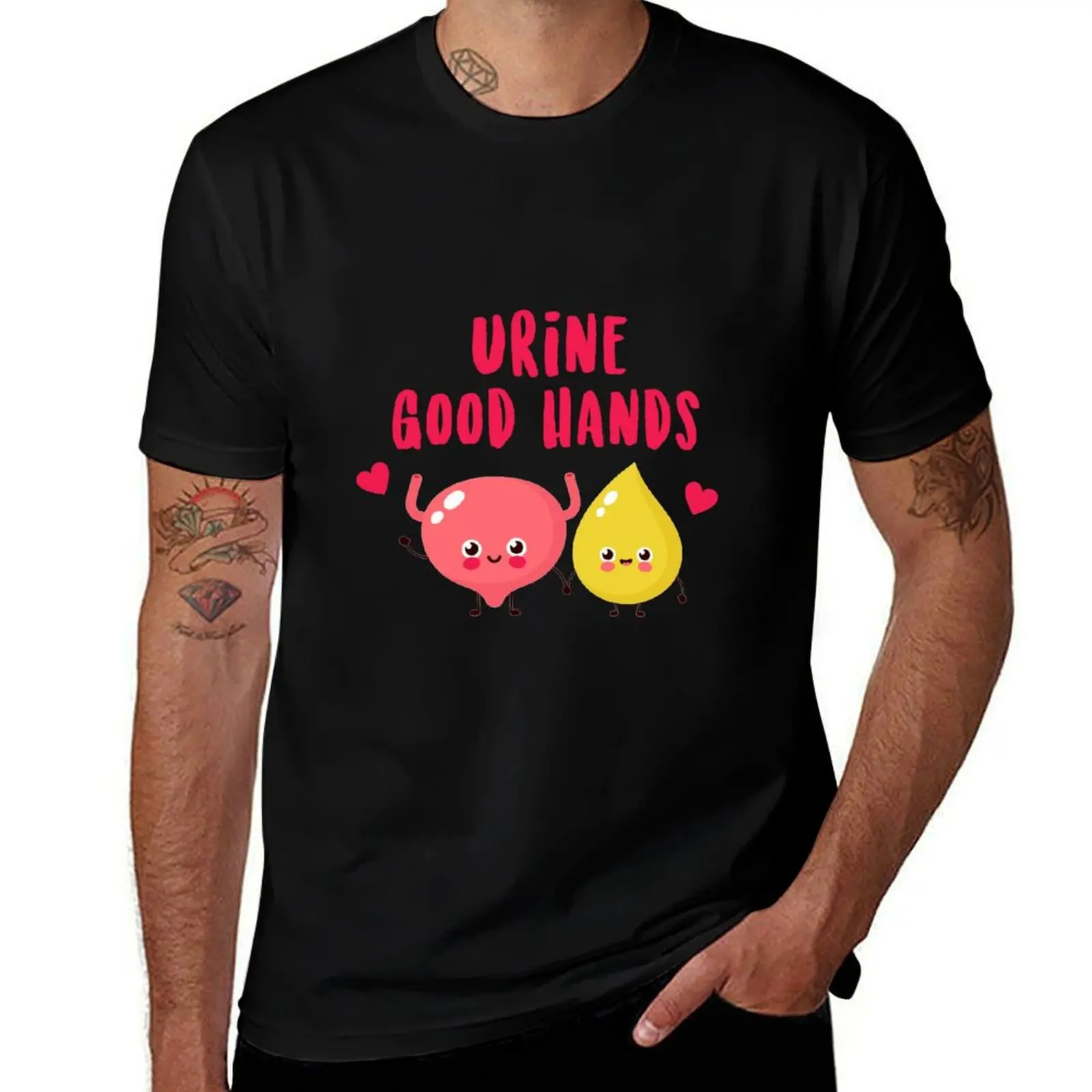 Urine Good Hands [medical, nursing puns] T-Shirt Fitness Training Breathable Tee T-Shirt