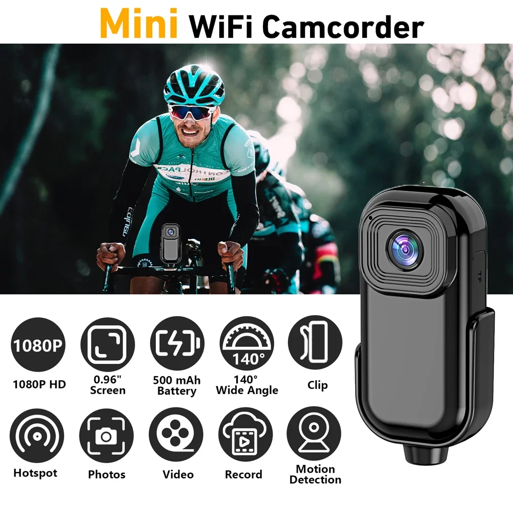 

HD 1080P Portable Body Camera Circle Recording Back Clip Video Recording Pocket Camera 140 Degree Wide Angle