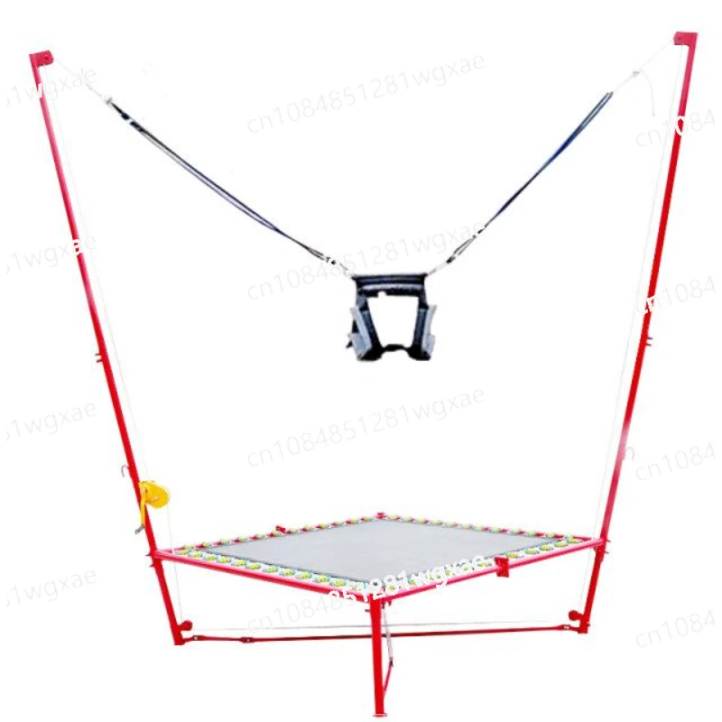 Factory Direct Sell Upgraded Version Bungee Jumping with Rocker and Spring, Steel Frame Trampoline for Kids