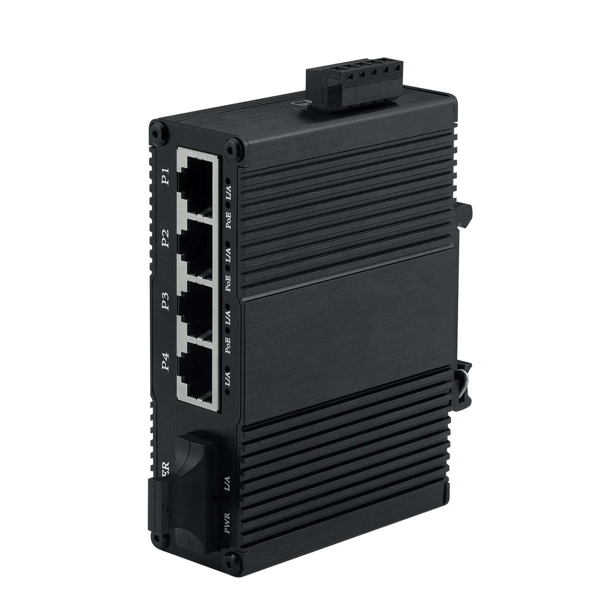 Conversor de Rede Gigabit, SC POE Enthernet Switch Entrada de Tensão Ampla, 1 Porta, 9-56VDC