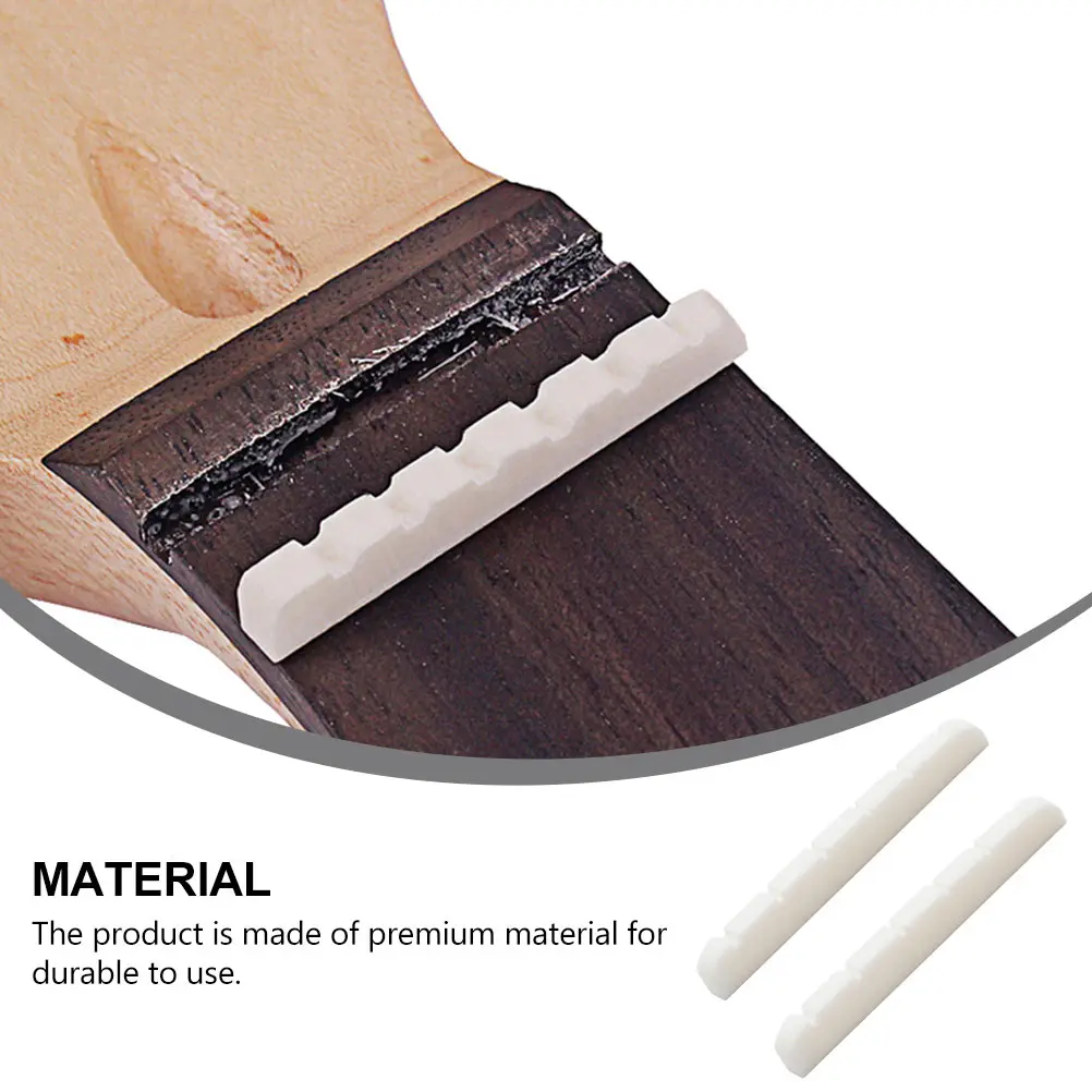 

2 pcs Ox Bone Guitar Bridge Nuts 6 String Replacement Parts For Electric Acoustic Guitar Durable Upgraded Sound Clarity Tone