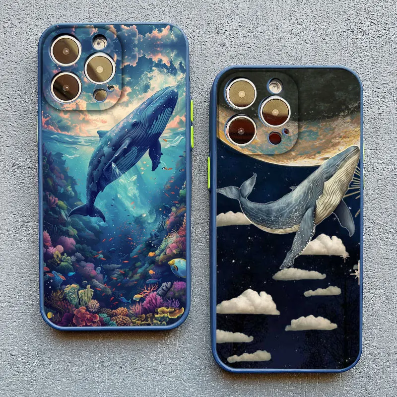 Weltraum-Ozean-Walfisch-Hai-Schwimm-Handyhülle für iPhone 17 16 15 14 11 12 13 Mini Pro Max Cover X XR X 16 15 14 Plus Fundas – Detail 12