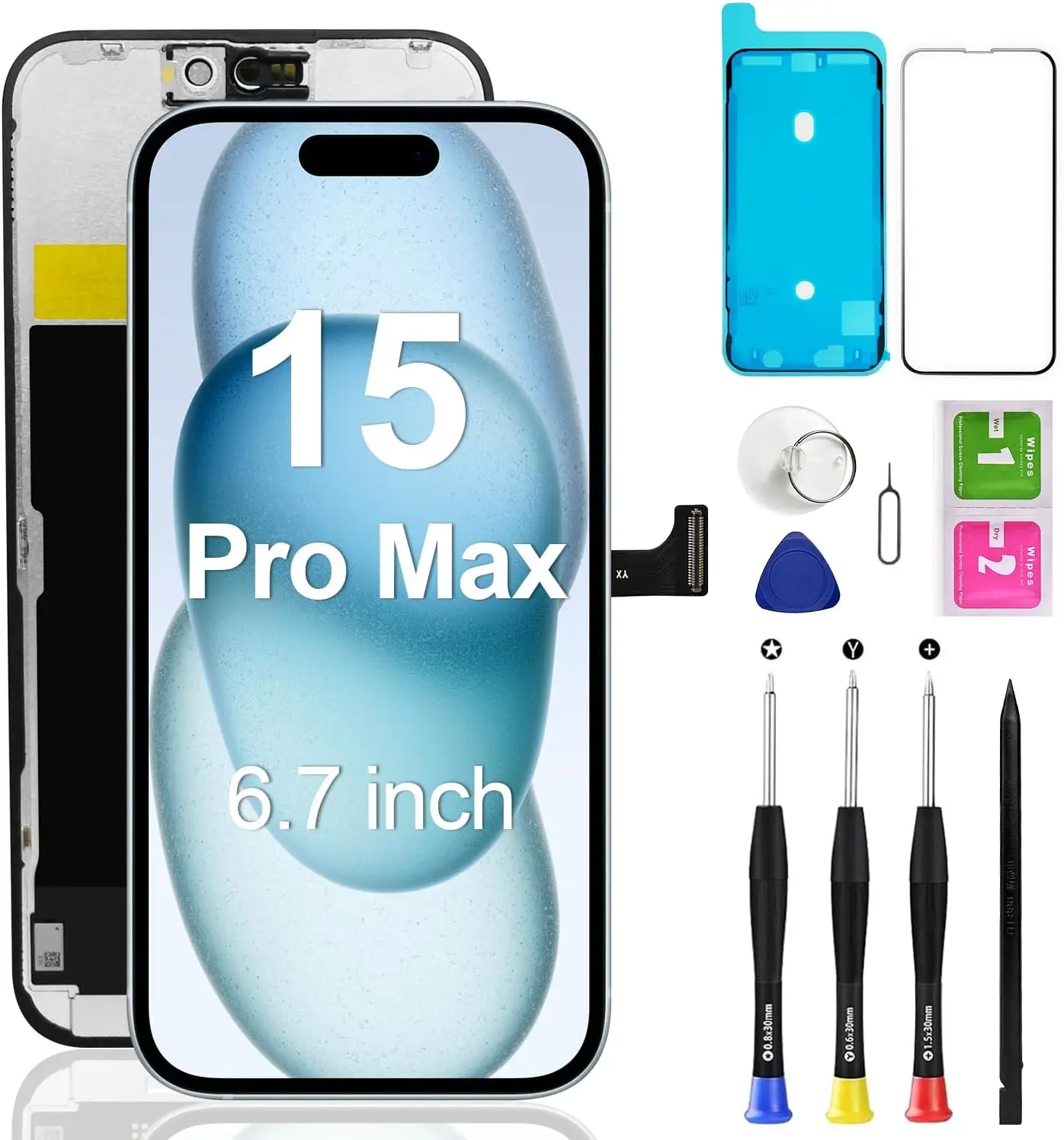 

Замена экрана для iPhone 15 Pro Max 6,7 дюйма, LCD-дисплей, сенсорный экран, дигитайзер в сборе