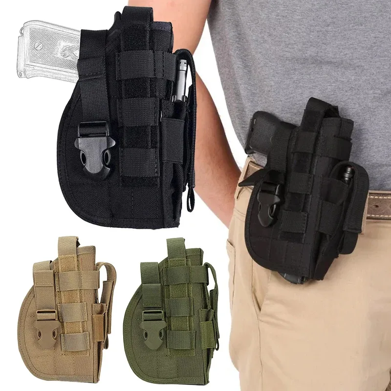 Nylonowa kabura taktyczna na broń pas biodrowy uniwersalna prawa kabura pistoletowa Molle do strzelania z polowania Airsoft