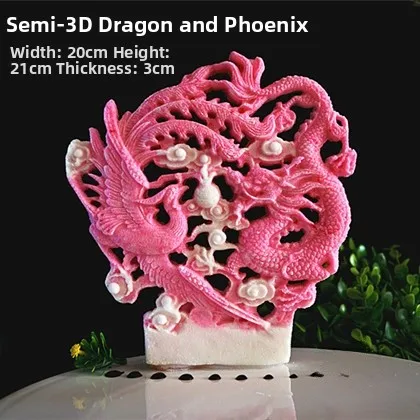 

Форма для ледяного и сахарного искусства: Резьба по соли, льду, агару. Древний традиционный рисунок: Дракон и Феникс, предлагающие благополучие.