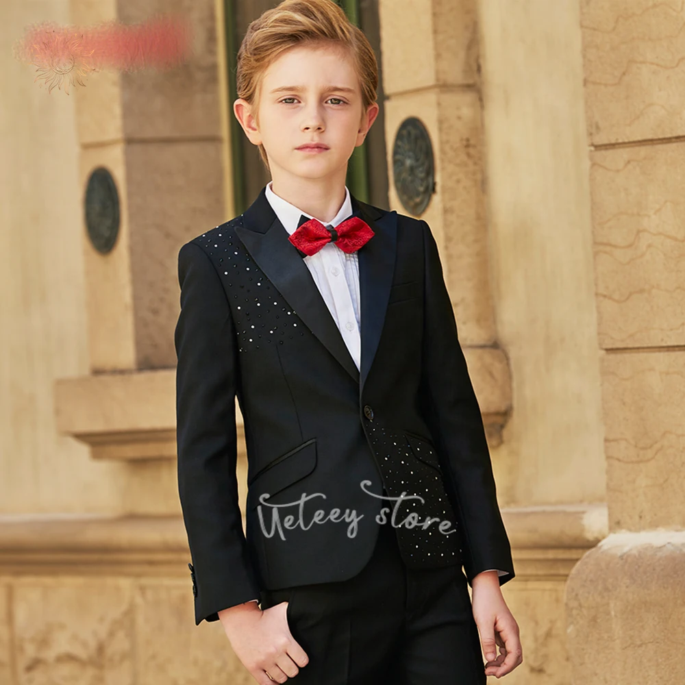 Jungen anzug 3-teiliger klassischer Slim Fit-Anzug für Jungen Solider Kinder anzug für Kleinkinder Hochzeits anzug für Abschluss ball party