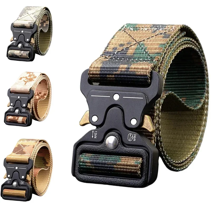 Camouflage Belt Nylon Insert Metal Buckle Men‘s Belt Sports  Training Belts - Belt Fabric Women Belts 125cm 135cm