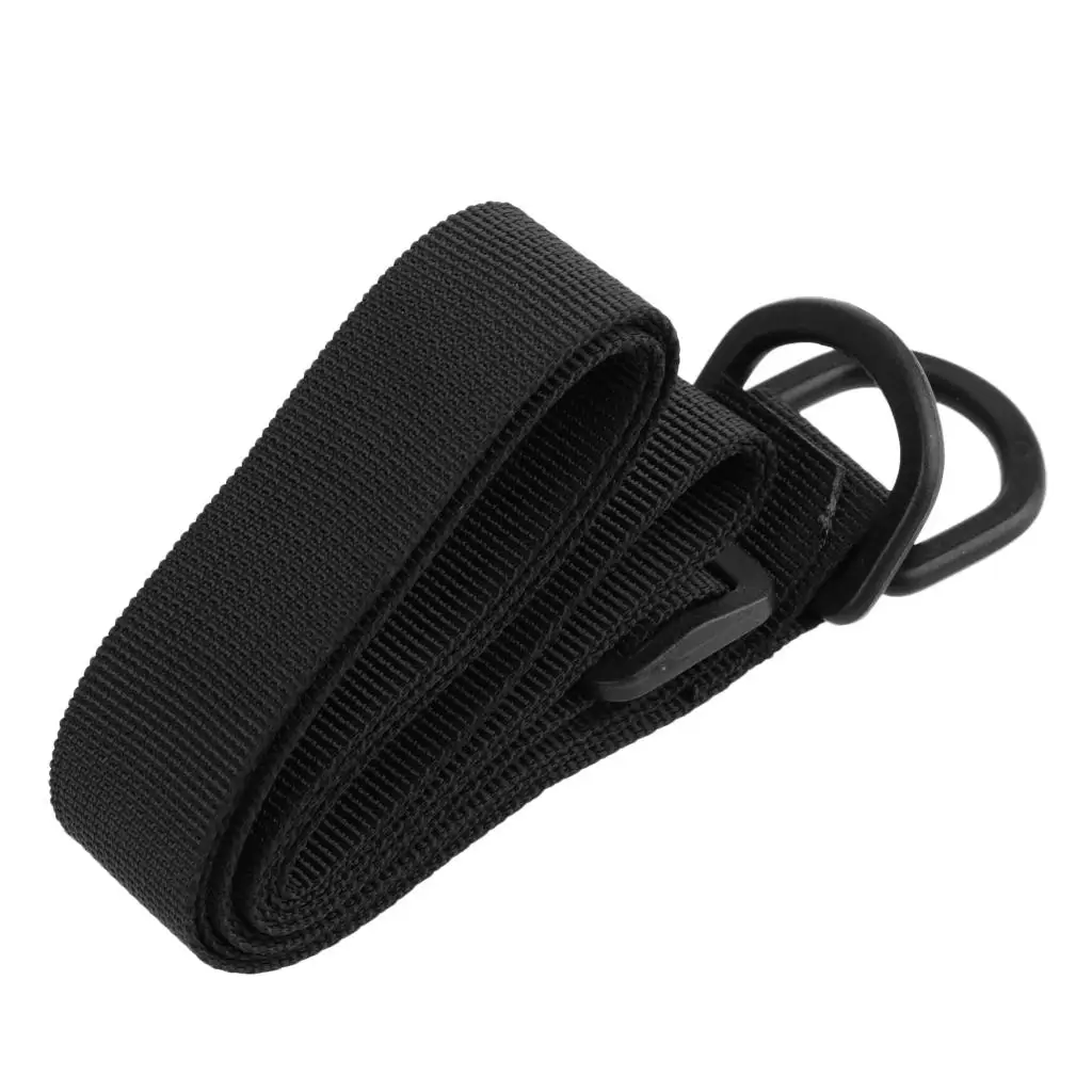Black Nylon Webbing Strap with Swivel Clip Buckle Tightening Rope for Lightweight Climbing Bag Foldable Backpack