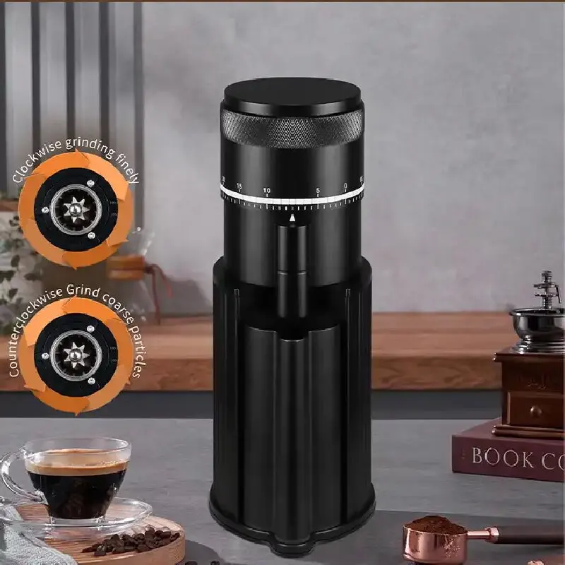 Specialty Coffee Espresso Grinder Machine Stainless Steel Conical Burr 48MM 100-240V Electric Adapter for  Outdoor Use