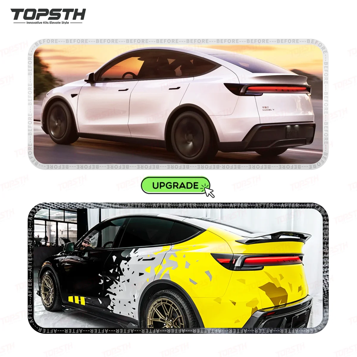 TOPSTH Custom Fit Juniper CM2 Style Carbon Fiber Polished Finish Rear Trunk Spoiler Wing Tail Lip For Model Y Performance