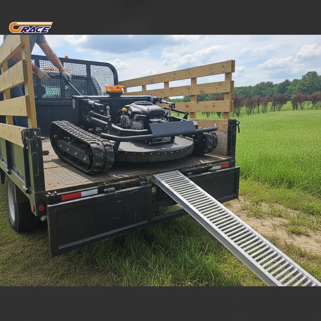 

Farm Slope Muddy Orchard Tracked RC Lawn Mower Wireless Grass Cutting