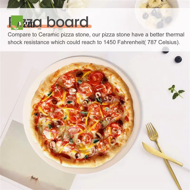 

A21Q -12Inch Pizza Stone Pizza Baking Stone/ Pan, Perfect For Grill And Oven - Thermal Resistant, Durable And Safe