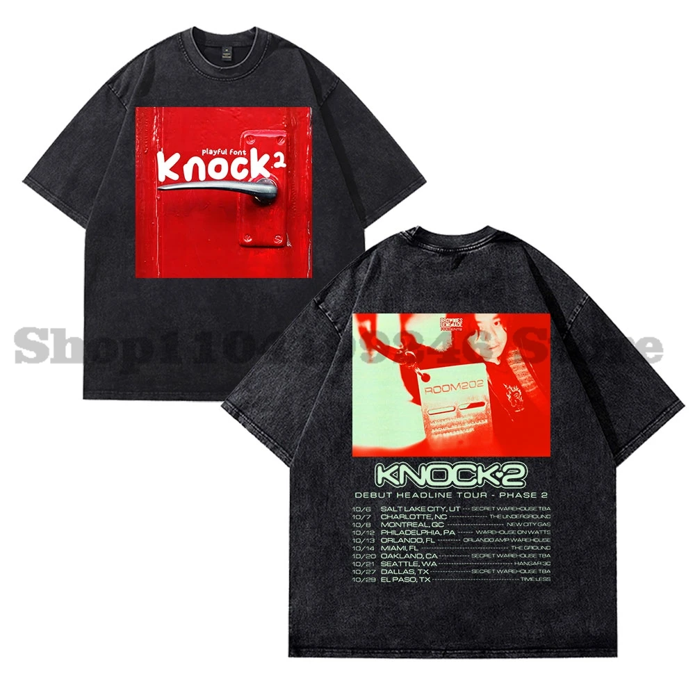 

Knock2 Merch футболка с круглым вырезом и коротким рукавом для мужчин/женщин, хлопковая винтажная стильная футболка 2