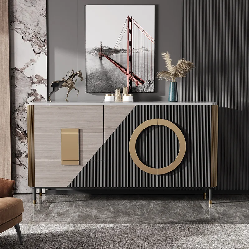 

Edge cabinet, locker, rock slab household living room, solid wood door cabinet