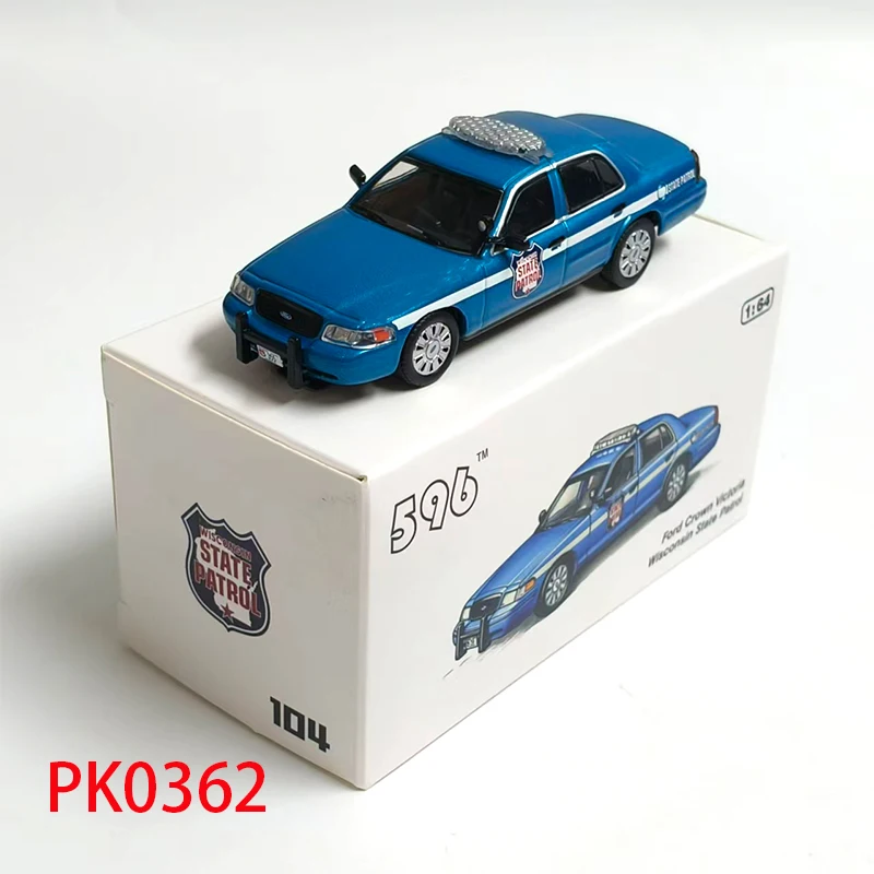596 1/64 مقياس CV الشرطة محاكاة سبيكة سيارة نموذج عرض ثابت تحصيل لعبة هدية تذكارية الديكور