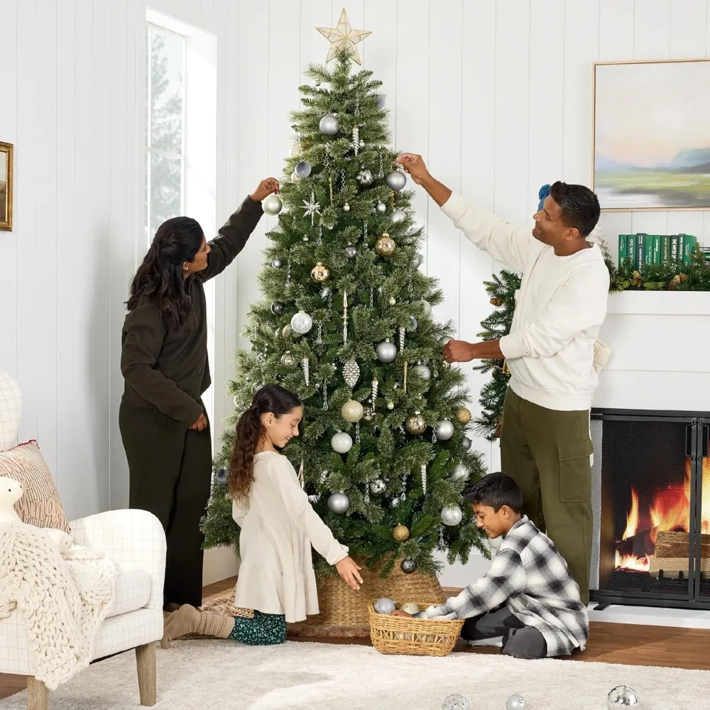 

7.5ft Pre-Lit Cashmere Christmas Tree, Premium Artificial Holiday Decor w/Cordless Connection