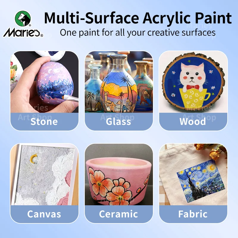 Marie's Großpackung Acrylfarbe (1L/33,8oz), Kunstmalerei auf Leinwand, Glas, Stein, Reichhaltige Pigmente für Künstler, Erwachsene – Detail 7