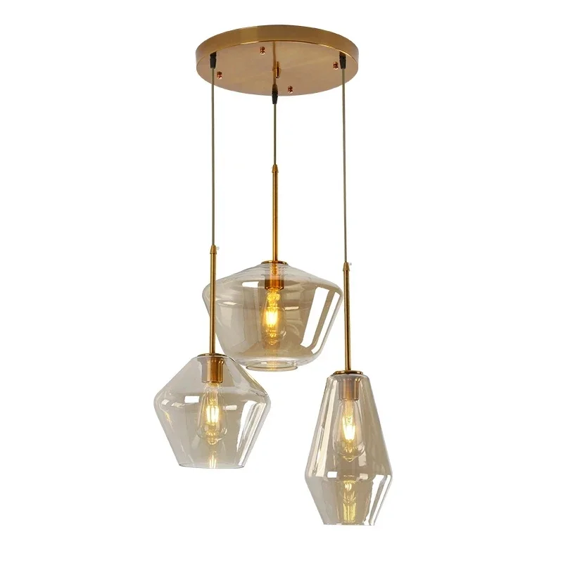 Modern Glass LED Pendant Light for Living Dining Room Coffee Tables Kitchen Bedroom Chandelier Home Decor Hanging Light Fixture