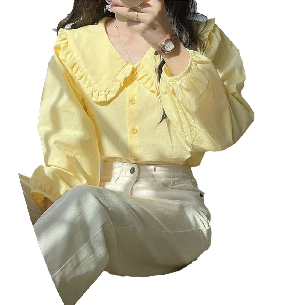 

Beach Trip Casual Outing Doll Collar Blouse Loose Fit Casual Men's Top Button Shirt Loose Fit Tops Classic Theme Daily Wear