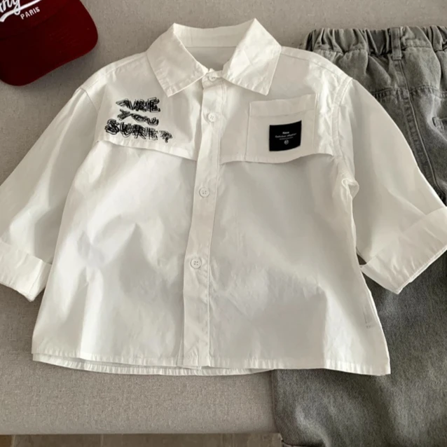 Boys Shirt 2026 Spring and Summer New Children's Clothing Korean Style Boys and Girls Foreign Style Printed Casual Shirt Jacket