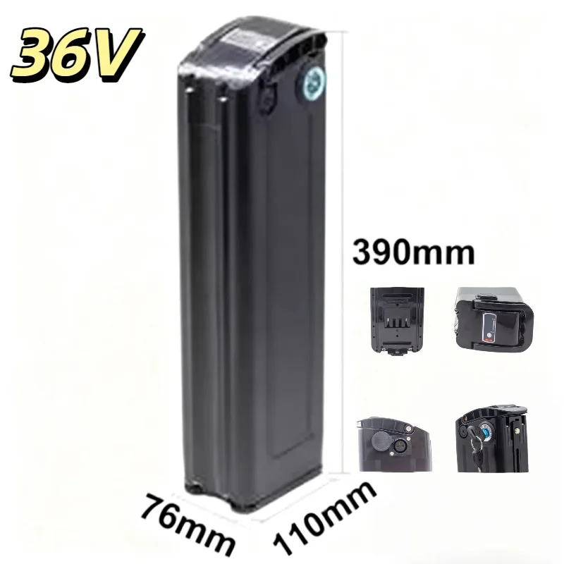 

36V 18650 Li-ion Silverfish Battery Pack 17Ah/21Ah with Built-in BMS – Fits 250W-750W Bafang Motor Kit, Comes with Charger,