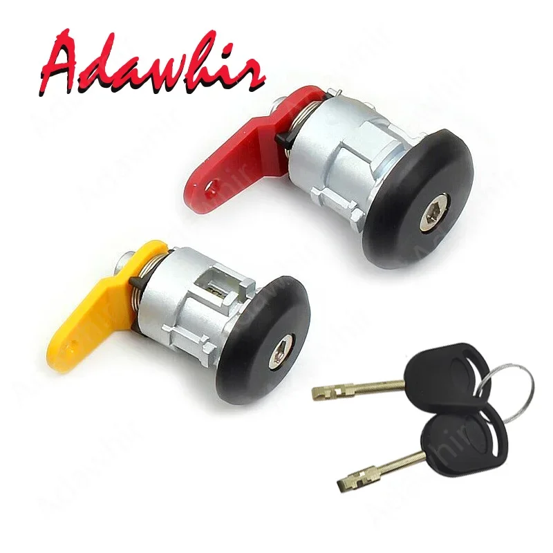 

2 Pcs Front Door Lock Cylinder with Keys for Ford Fiesta MK4 MK5 1996-2002 Ford Ka 1996-2008 Left Right 96FGA22050CGPA