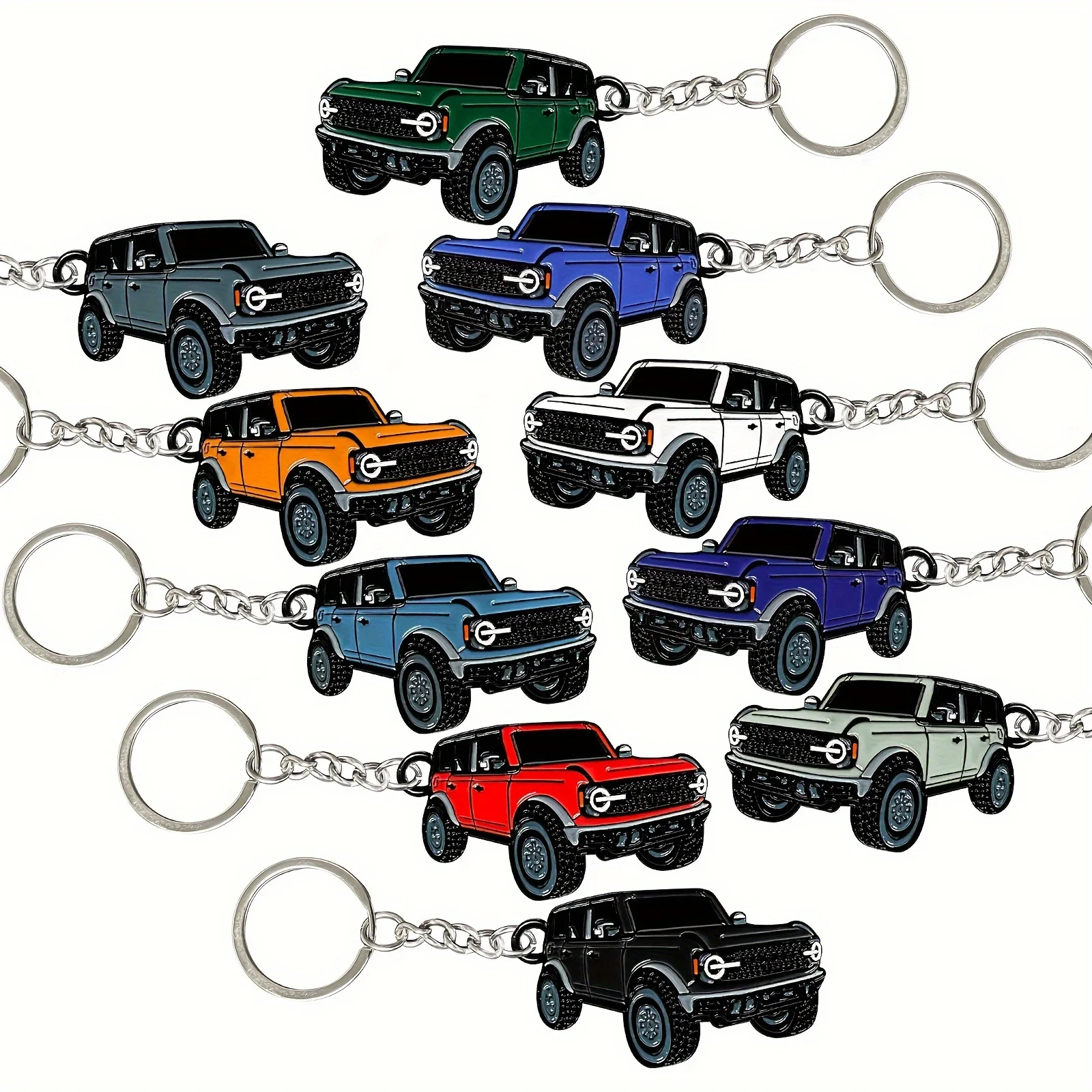 Exquisite Design Alloy Material Car Keychains For Ford Bronco Car Enthusiast Accessories