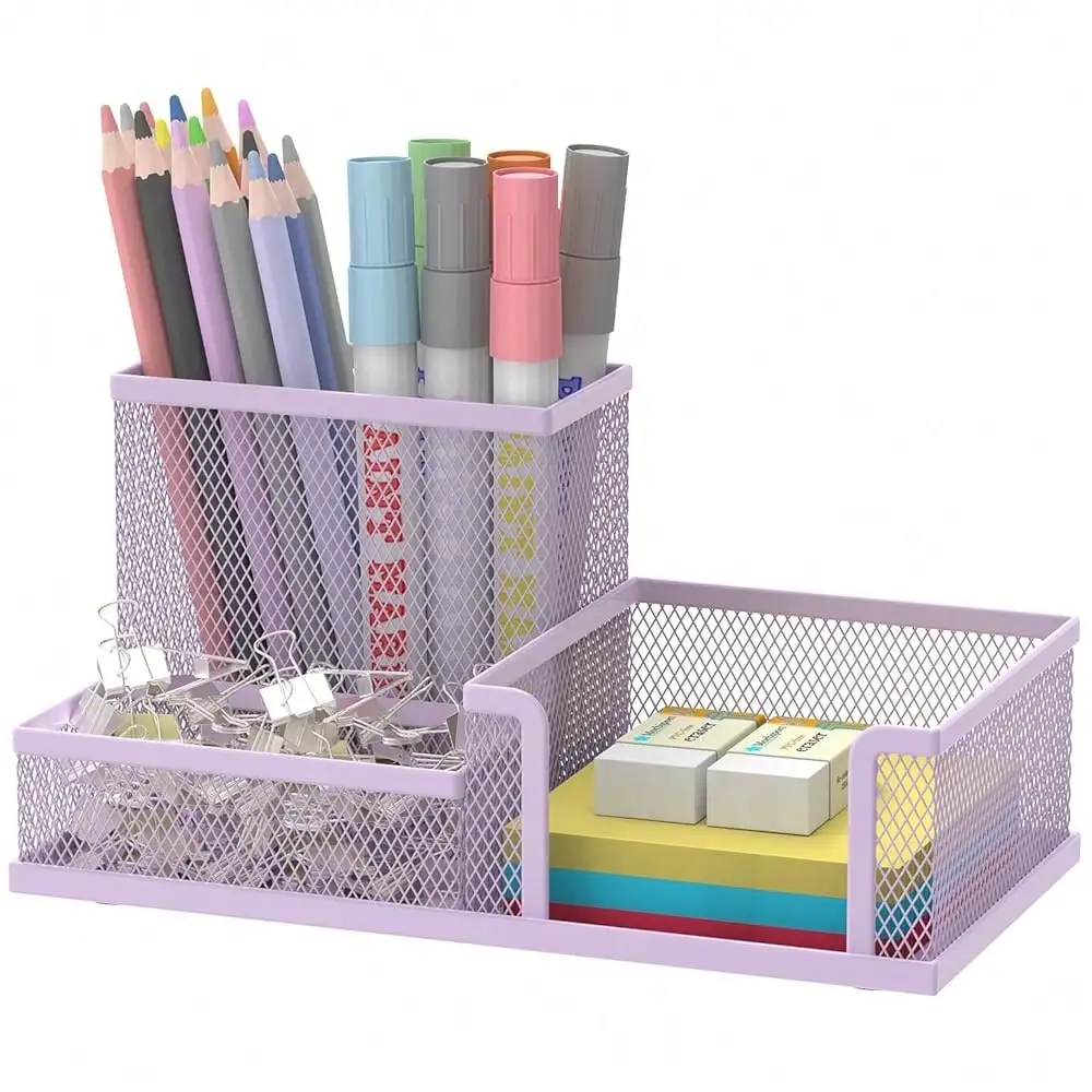 

Blue Desk Organizer, Office Organization With Vertical File Holder, File Organizer With Drawer And Pen Holder, Desk Accessories And Workspace Organizers For Home Office (Sky Blue)