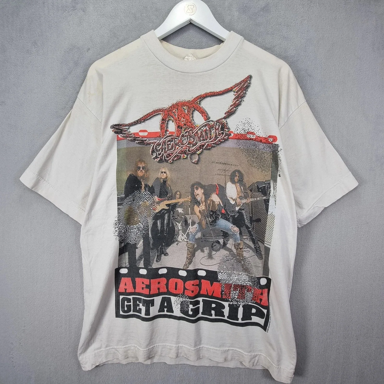 

Aerosmith 1996 Shirt Men White Vintage Get A Grip Tour Concert Band Tee American Band Singer Tshirt Men Short-sleeved Women