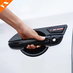 For Changan CS35 PLUS 2023-2025 Accessories Carbon Black Car Side Door Knob Protector Door Handle Frame Anti Scratch Cover Trim