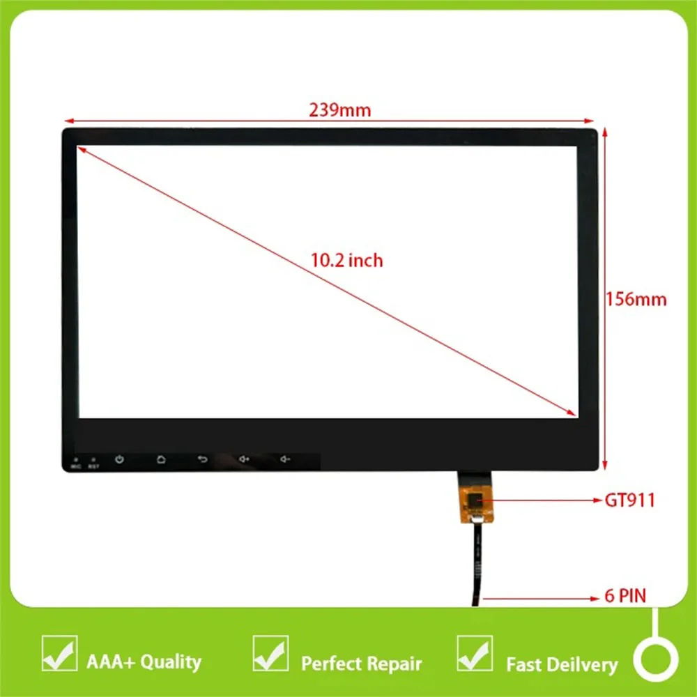 New Test Original 9 inch 10 inch 215X139mm 239X156mm android navigation touch screen JTS018 IC:GT911 6 pin