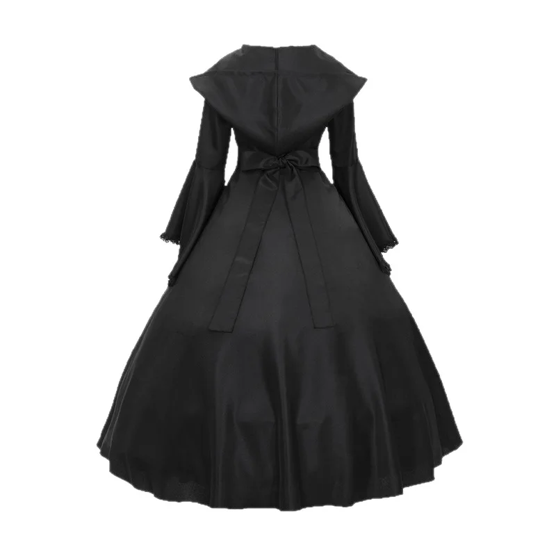 فستان نسائي قوطي من العصور الوسطى لعيد الهالوين بأكمام واسعة، مقاس كبير، فستان حفلات للمسرح، أزياء عرقية صينية عتيقة #2