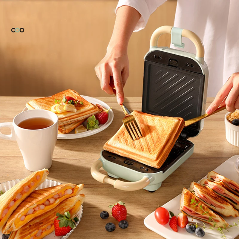Máquina para hacer gofres eléctrica de 650W, máquina para hacer sándwiches, tostadora multipanadero para sándwiches, takoyaki, panqueques, Sandwichera de 220V
