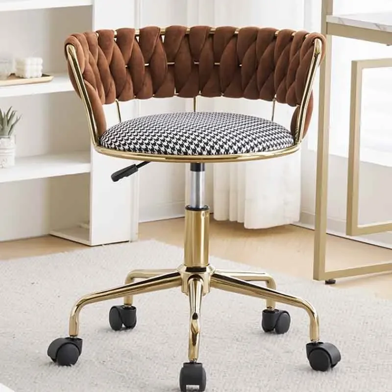 

Nordic Leisure Furniture,Nail Stool,Bedroom Makeup Chair,Leisure Pulley Seat,Modern Dressing Stool,Living Room Backrest Chair