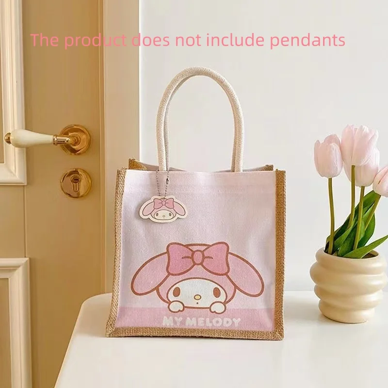 Sanrio Hello Kitty Cute Cosmetic Bag Fabric Large Capacity Fashion Handbag Portable Outdoor Storage Women Handbag